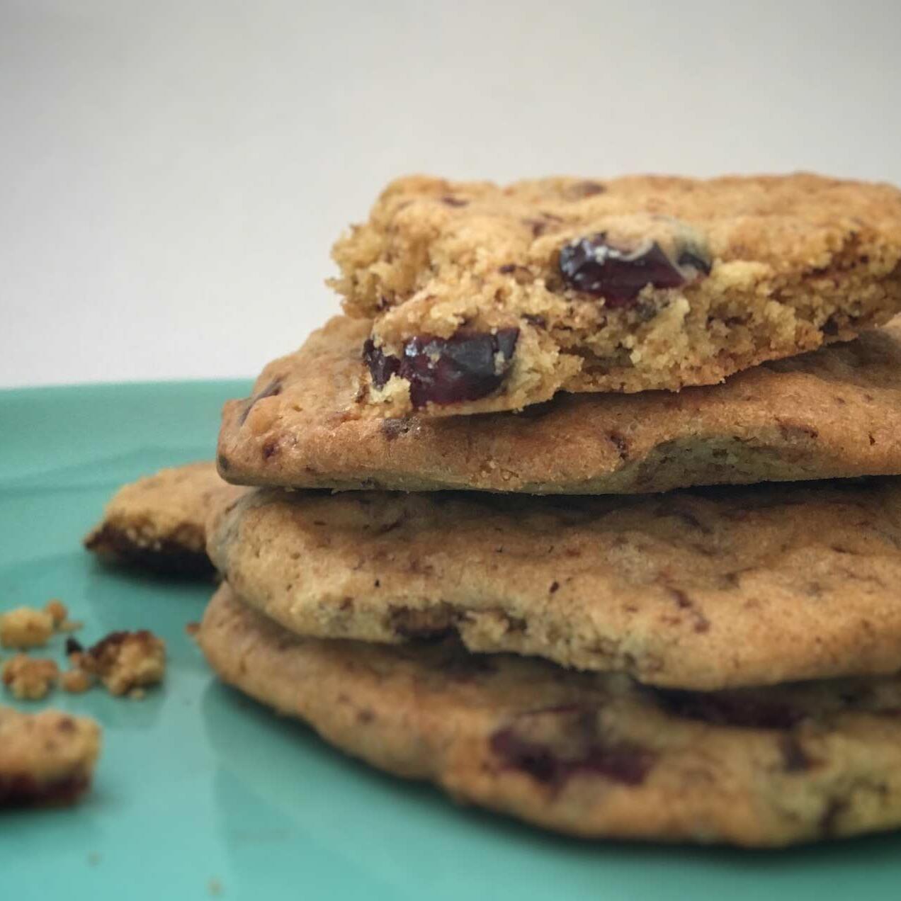 Cookies med tranebær og sjokolade