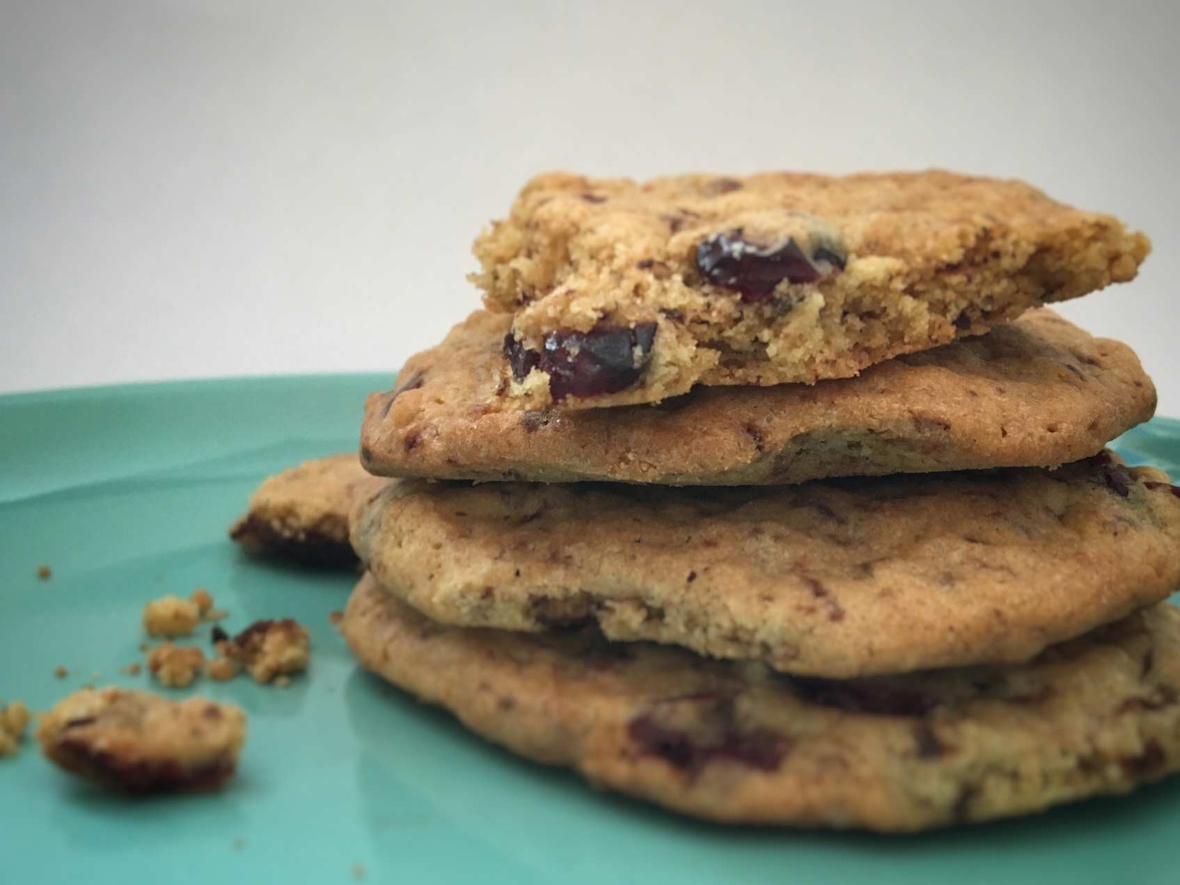 Cookies med tranebær og sjokolade